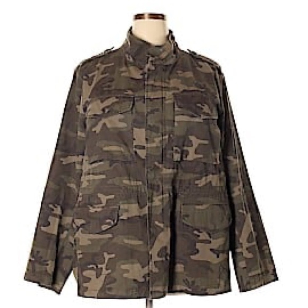 Lane Bryant Women’s Military Jacket Green Camo
